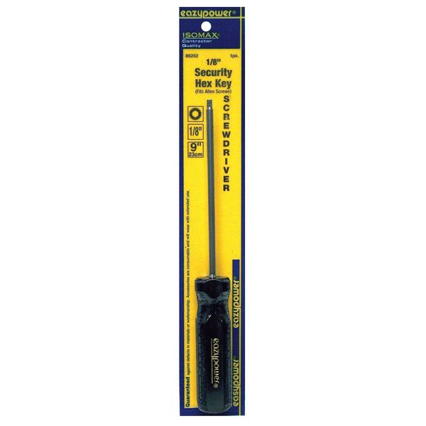 Tamper Resistant Hex Screwdriver 1/8 in Round
