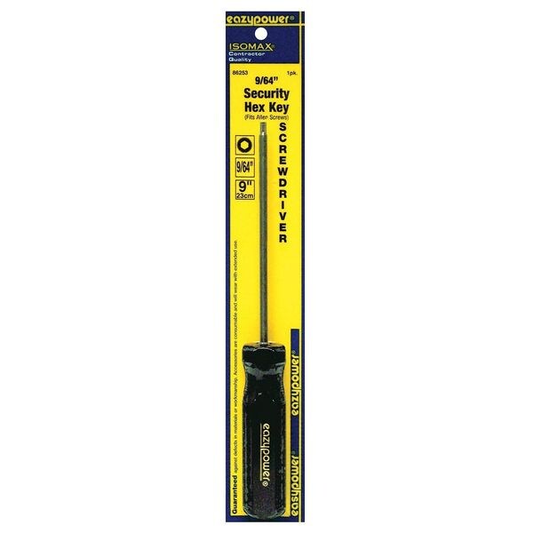 Tamper Resistant Hex Screwdriver 9/64 in Round