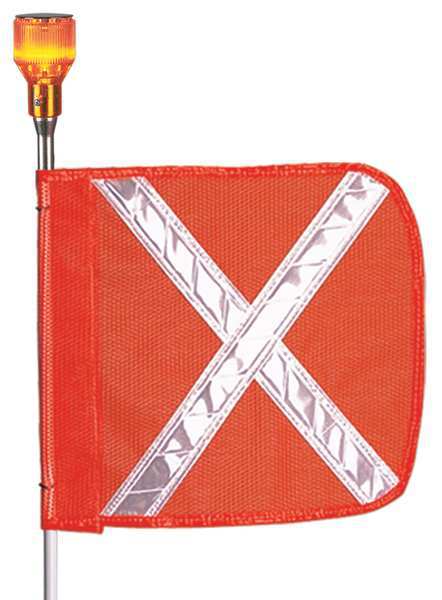 Warning Whip, HD, 8 Ft, X Flag and Socket