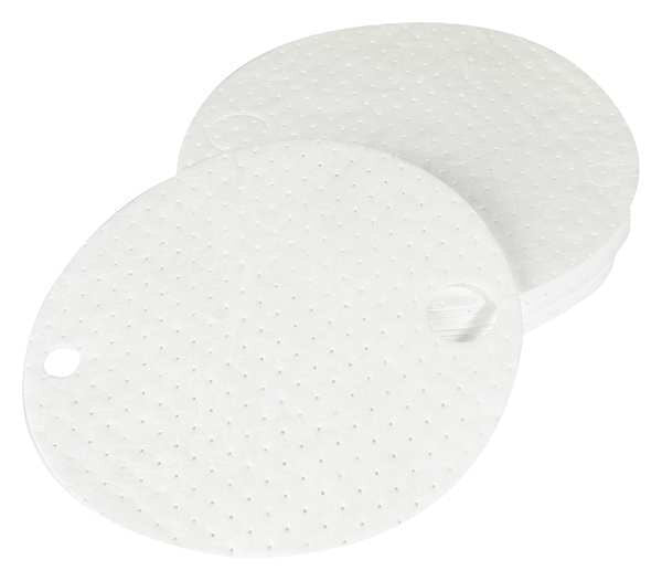 Sorbents, 6 gal/pk, 30 oz/pad, Oil Absorbed, White, Polypropylene, 25 PK