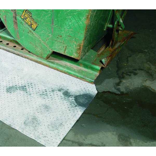 Sorbents, 24 gal/pk, Oil Absorbed, White, Polypropylene