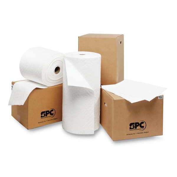 Sorbents, 49 gal. Oil Absorbed, White, Polypropylene
