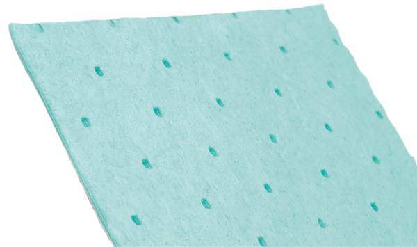 Sorbents, 20.5 gal. Harsh Chemicals Absorbed, Green, Polypropylene, 100 PK