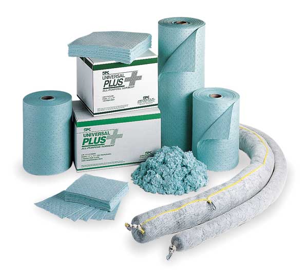 Sorbents, 39 gal/pk, Harsh Chemicals Absorbed, Green, Polypropylene, 2 PK