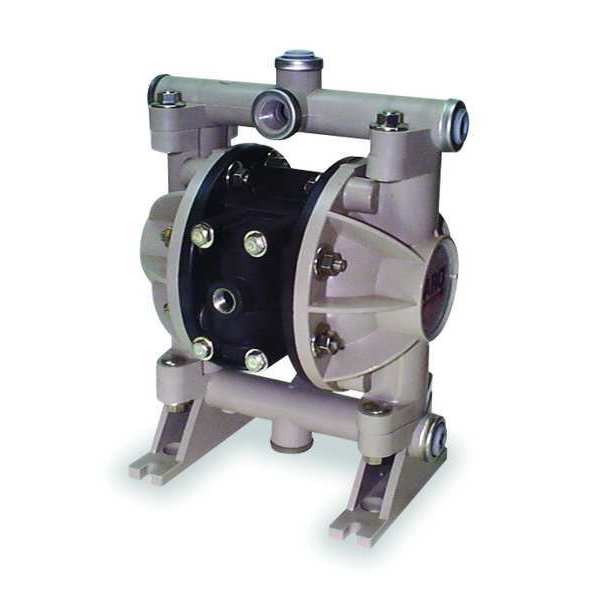 Double Diaphragm Pump, Polypropylene, Air Operated, Santoprene, 13 GPM