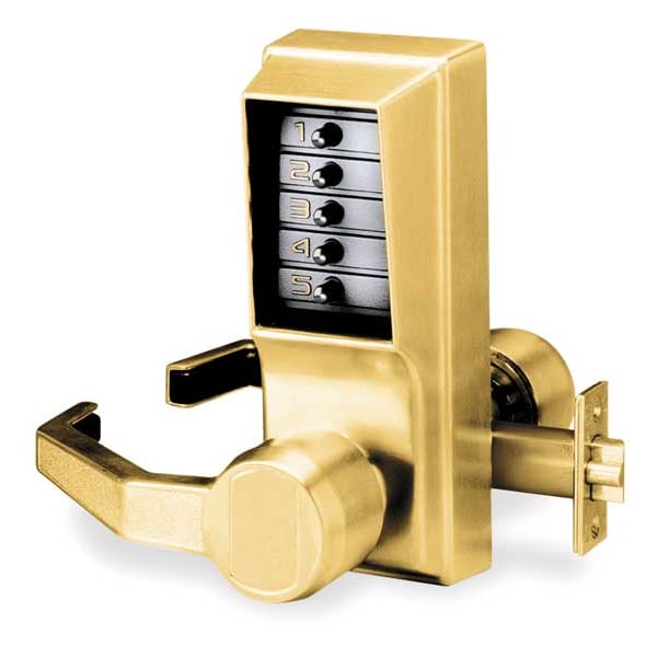 Push Button Lock, Entry, Antique Brass