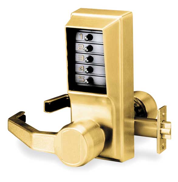 Push Button Lock, Entry, Antique Brass