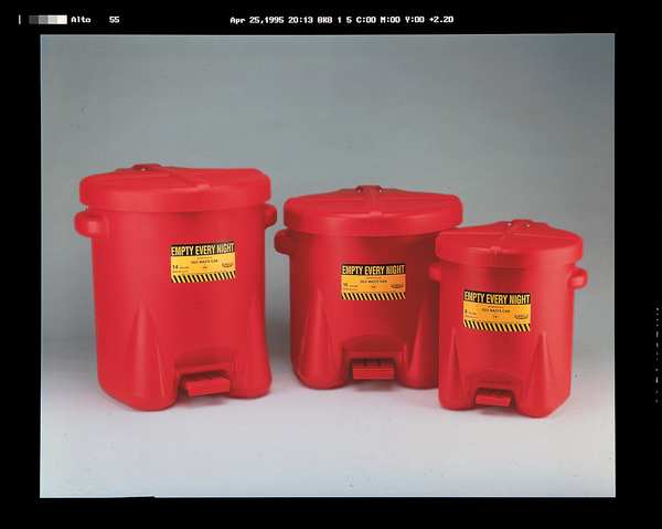 Oily Waste Can, 6 Gal., Poly, Red