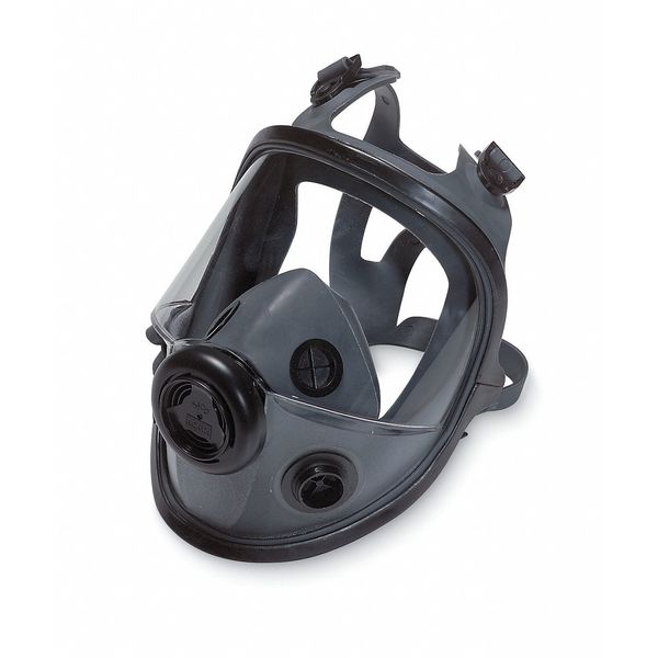Full Face Respirator, 5400 Series, Elastomer, Hook-and-Loop (4-Point), Threaded, Size M/L