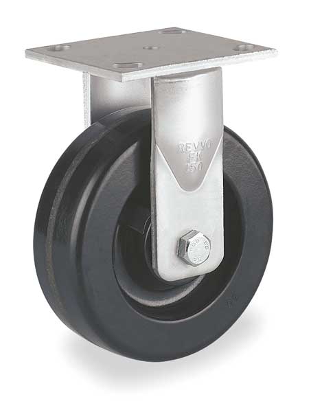 Plate Caster, Rigid, Phenolic, 4 in., 700 lb