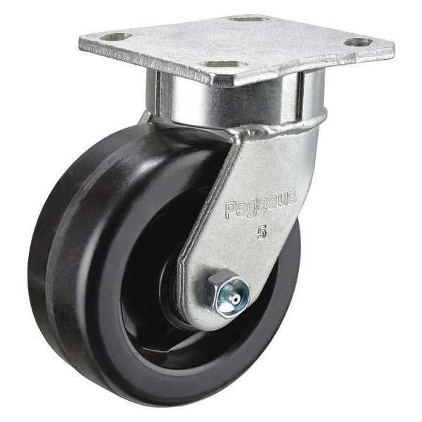 Kingpinless Plate Caster, Swivel, Phenlc, 5 in, 1000 lb
