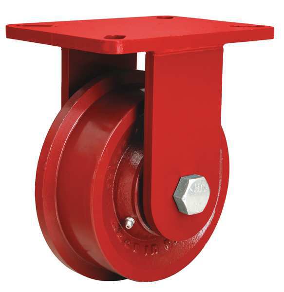 Single-Flanged Caster, Cast Iron, 6-1/8 in