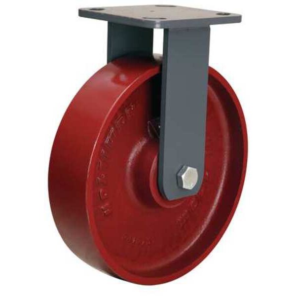 Plte Caster, Rgd, Cast Irn, 8 in, 1500 lb, Rd