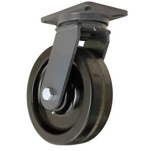 Plate Caster, Swivel, Phenolic, 10 in., 2900 lb
