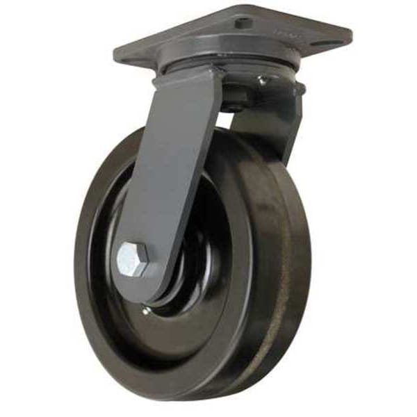 Plate Caster, Swivel, Phenolic, 10 in, 2900 lb