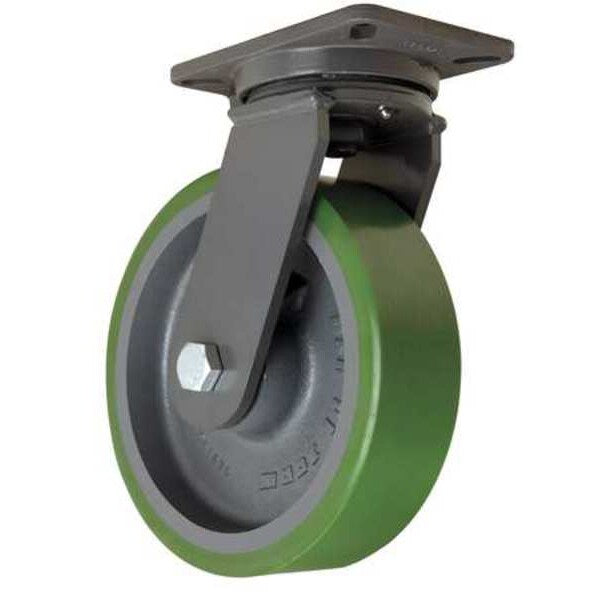 Plate Caster, Swivel, Polypropyln, 10 in, 2500 lb