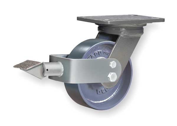 Plate Caster, Swivel, Forged Steel, 8 in, 4000 lb