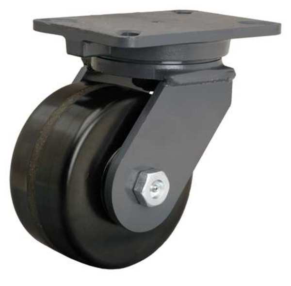 Plate Caster, Swivel, Phenolic, 6 in., 2000 lb.