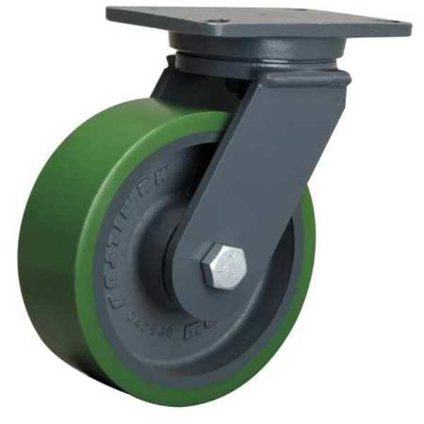 Plate Caster, Swivel, Poly, 8 in., 2500 lb.