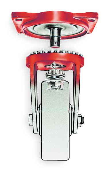 Plate Caster, Swivel, Poly, 10 in., 3000 lb.
