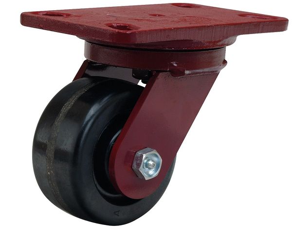 Plate Caster, Swivel, Phenolic, 4 in., 800 lb, A