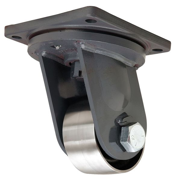 Plate Caster, Swivel, Forged Steel, 6 in, 12,000 lb