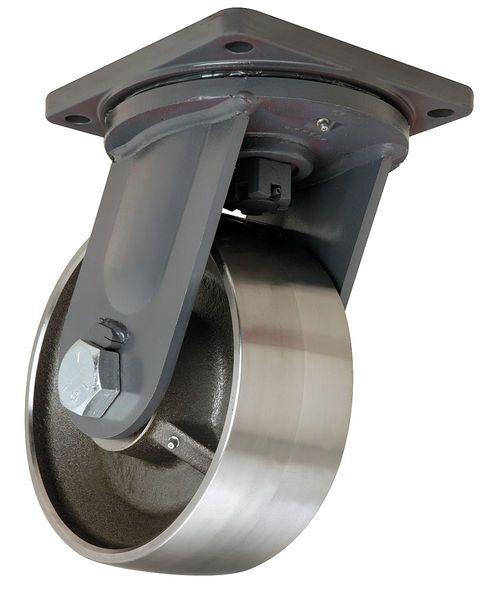 Plate Caster, Swivel, Forged Steel, 10 in, 18,000 lb