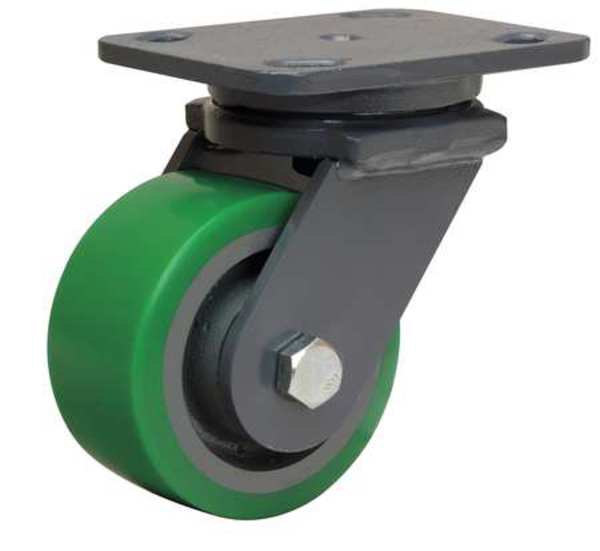 Plate Caster, Swivel, Poly, 4 in., 750 lb.