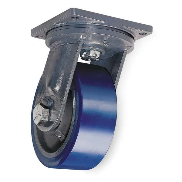 Plate Caster, Swivel, Poly, 8 in., 3500 lb.