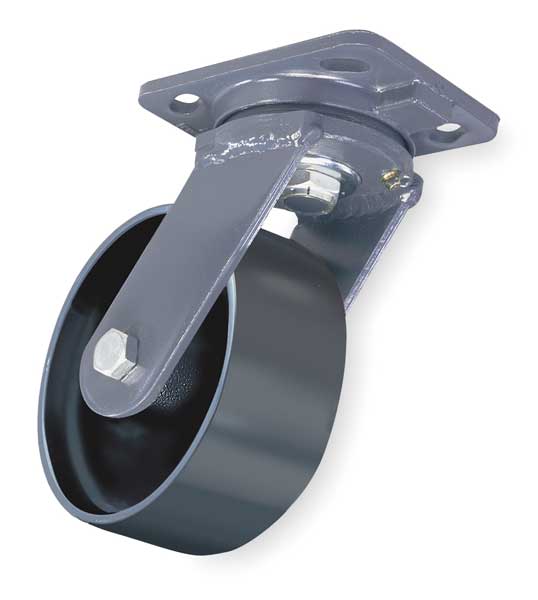 Plate Caster, Swivel, Forged Steel, 6 in, 2000 lb, B