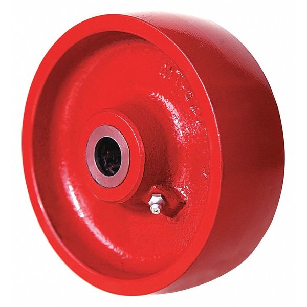 Caster Wheel, Cast Irn, 6 in., 1400 lb., Red