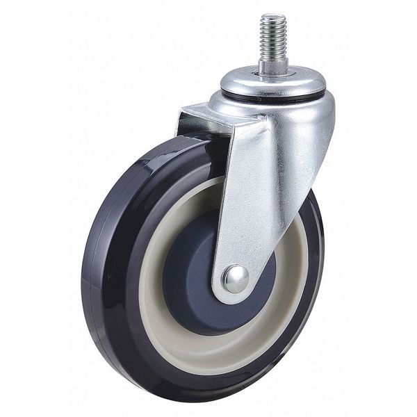 Swivel Stem Caster, Polyurthn, 5 in, 350 lb