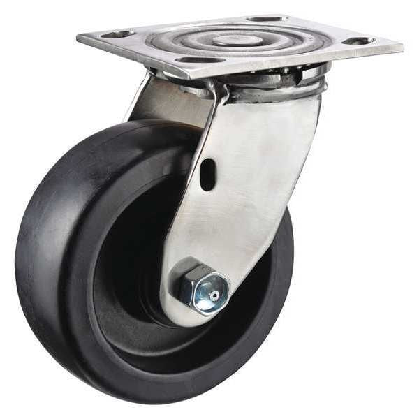 Swivel Plate Caster, Glass Filled Nylon, 6in, 1200lb