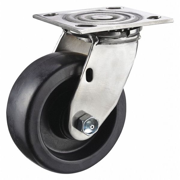 Swivel Plate Caster, Glass Filled Nylon, 5in, 1000lb