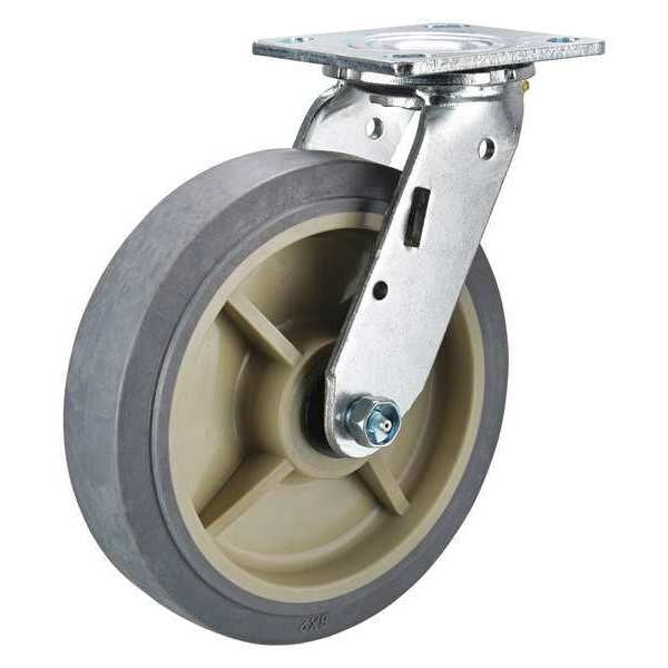 Swivel Plate Cstr, 8 in Dia, 675 lb, Roller