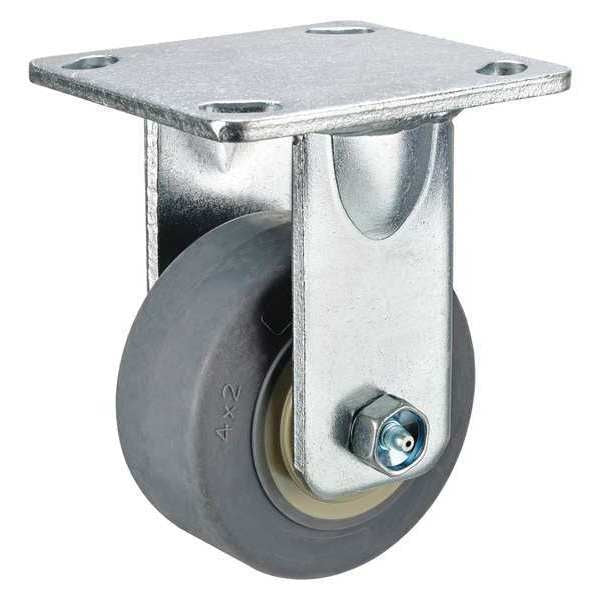 Rigid Plate Caster, TPR, 4 in., 350 lb.
