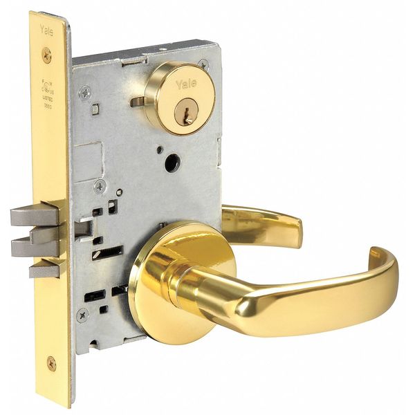 Heavy DutyMortise Lockset, Lever, Rose, Strike Type: ANSI