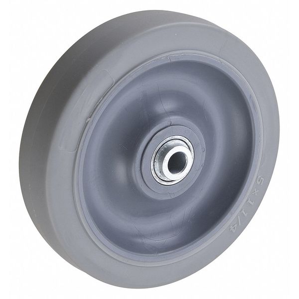 Caster Wheel, Gray, 70 Shore A, 3/8 in Bore, Bore Dia.: 25/64
