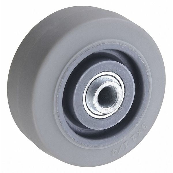 Caster Wheel, TPR, 3 in., 200 lb., Gray Core