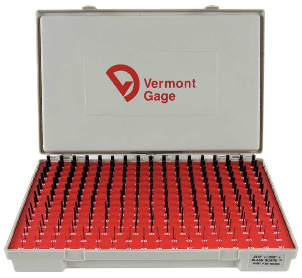 Pin Gage Set, Plus, 0.011-0.250 In, Black