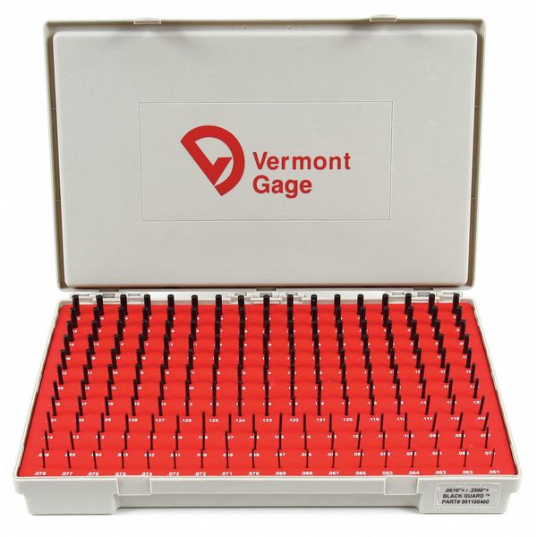 Pin Gage Set, Plus, 0.061-0.250 In, Black