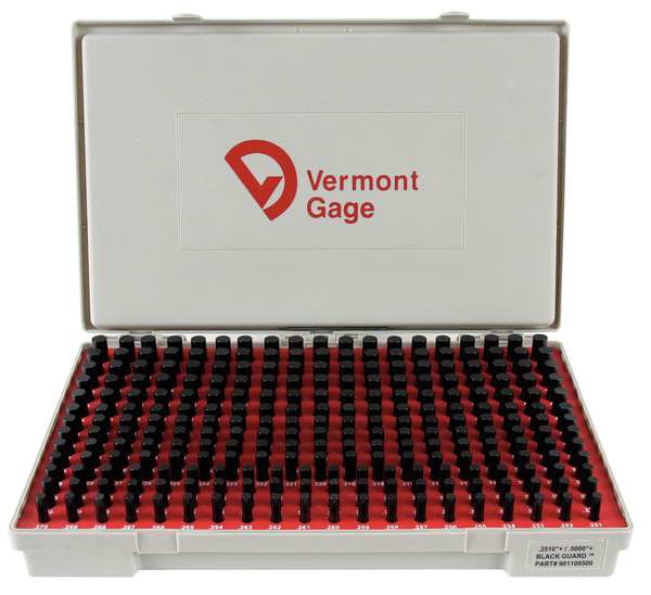 Pin Gage Set, Plus, 0.251-0.500 In, Black