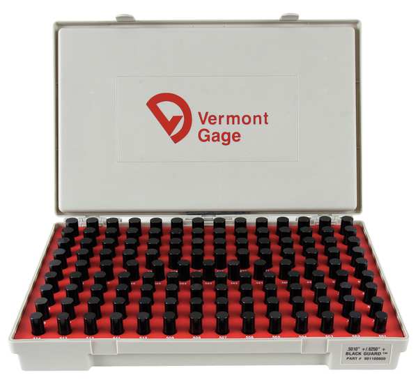 Pin Gage Set, Plus, 0.501-0.625 In, Black