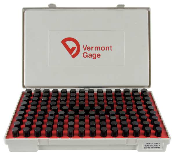 Pin Gage Set, Plus, 0.626-0.750 In, Black