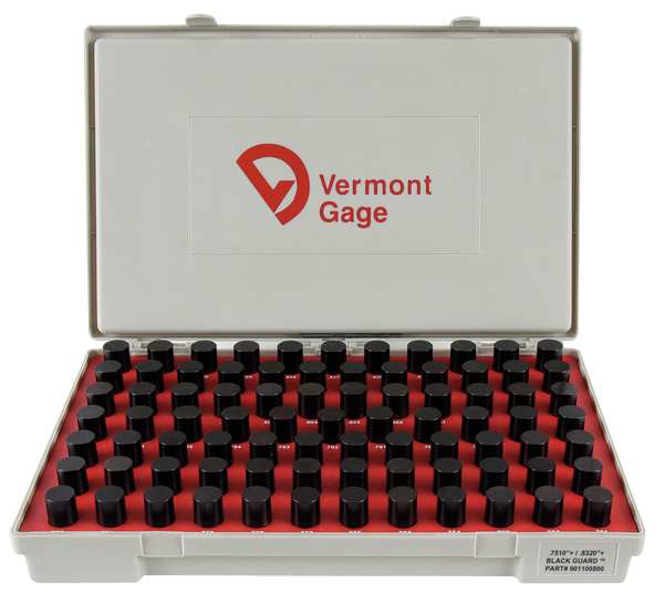 Pin Gage Set, Plus, 0.751-0.832 In, Black