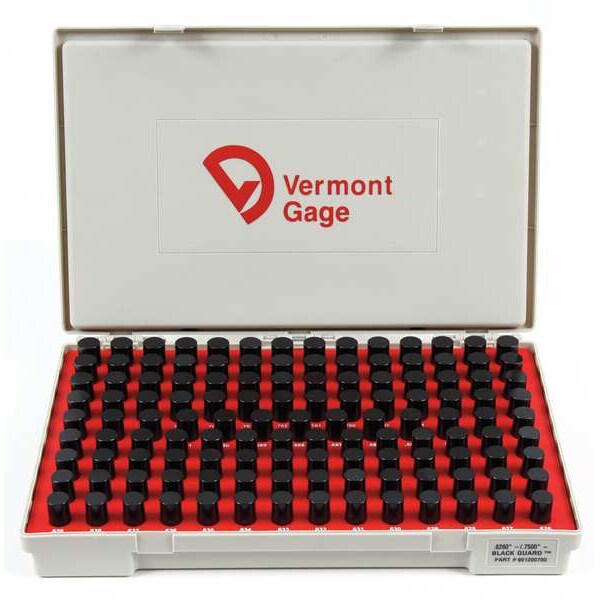 Pin Gage Set, Minus, 0.626-0.750 In, Black