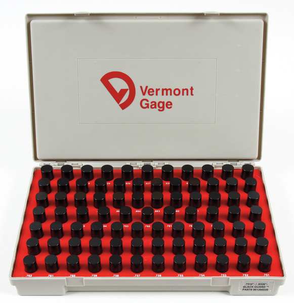 Pin Gage Set, Minus, 0.751-0.832 In, Black