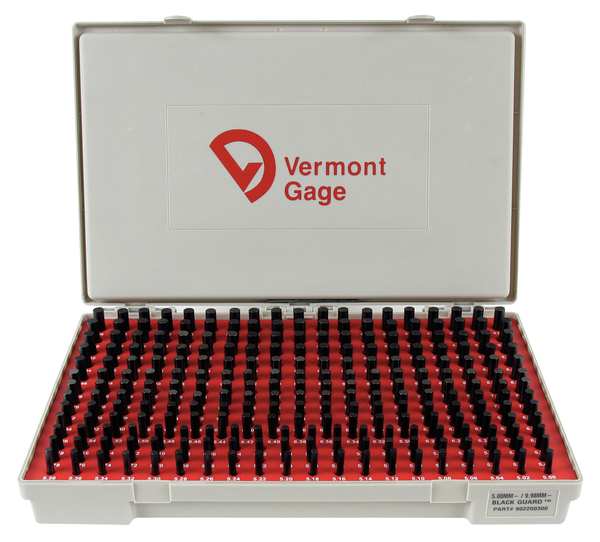 Pin Gage Set, Minus, 5.00-9.98mm, Black