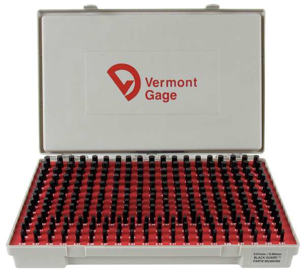 Pin Gage Set, Minus, 5.01-9.99mm, Black