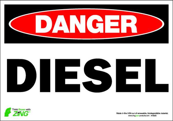 Danger Sign, 7 in H, 10 in W, Polyester, Rectangle, English, 1092S
